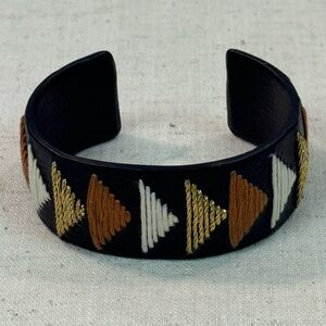 NWOT Vince Camuto Brown Leather Yarn Cuff Bracelet